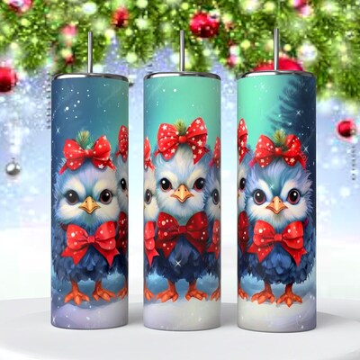 Cute Little Christmas Birds 20 oz Tumbler insulated coffee cup - image1